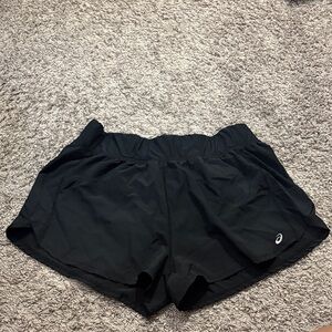 Asics Black Women's Athletic Running Shorts with Reflective Logo